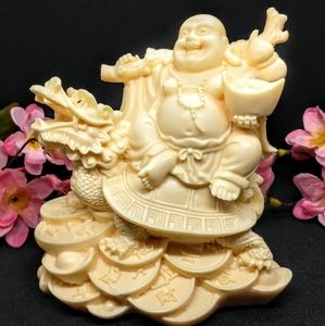 Vegan Ivory Buddha Statue Figurine Ornament